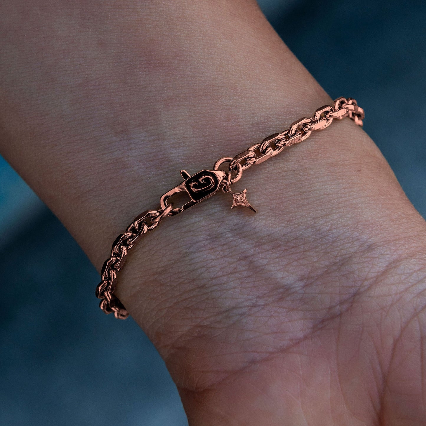 3.6MM Open Box Bracelet in Rose Gold