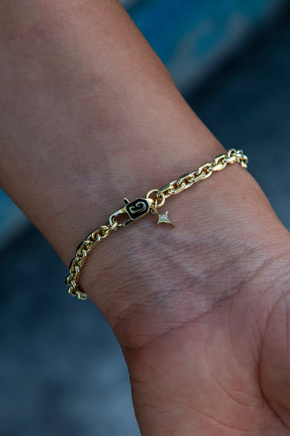 3.6MM Open Box Bracelet in Yellow Gold