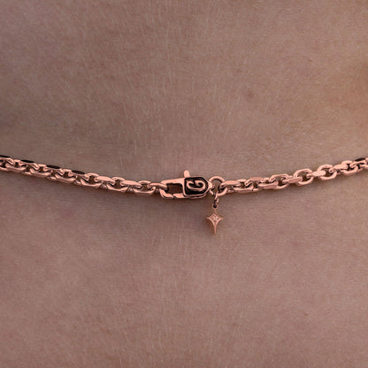 3.6MM Open Box Necklace in Rose Gold