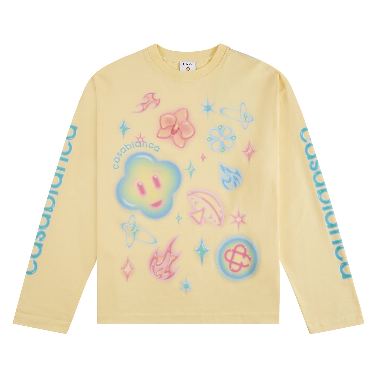 Airbrush Icons L/S Tee | Pale Yellow
