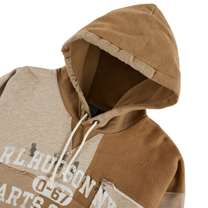 Patchwork Fleece Hoodie | Montana Khaki