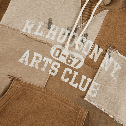 Patchwork Fleece Hoodie | Montana Khaki