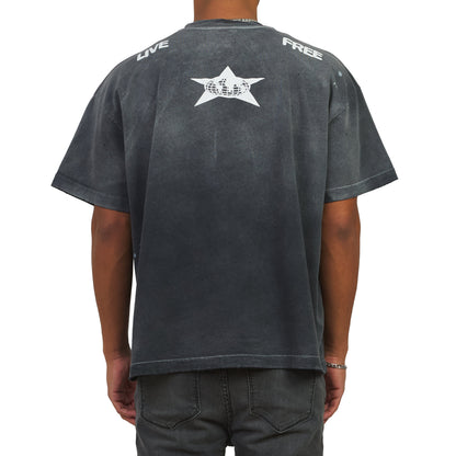 Distressed Star Tee | Vintage Black