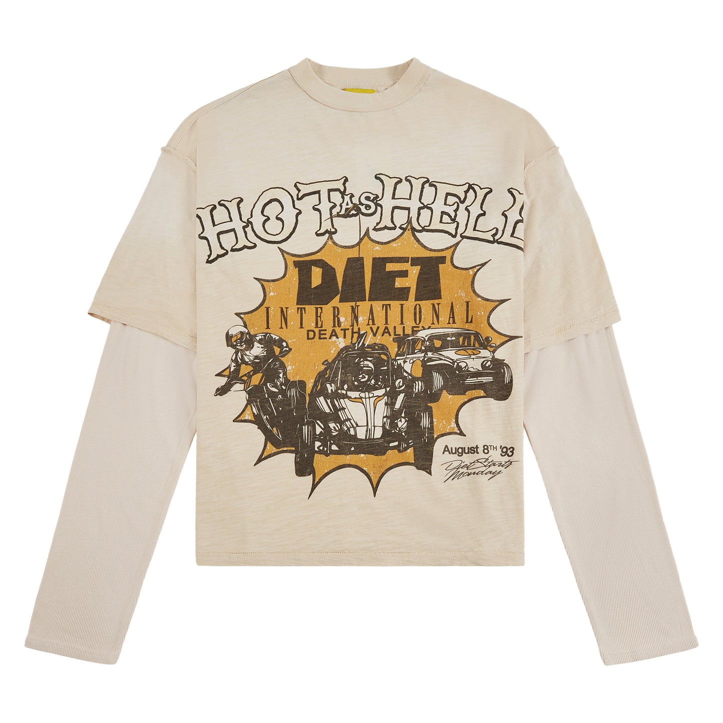 Hot As Hell Layered Tee | Antique White