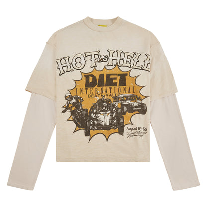 Hot As Hell Layered Tee | Antique White