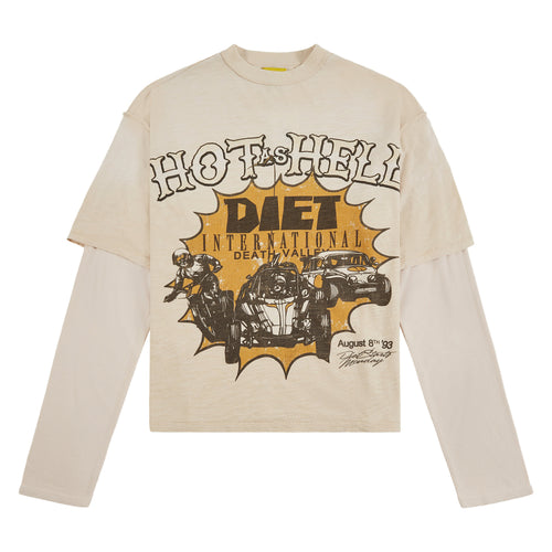 Hot As Hell Layered Tee | Antique White