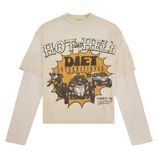 Hot As Hell Layered Tee | Antique White