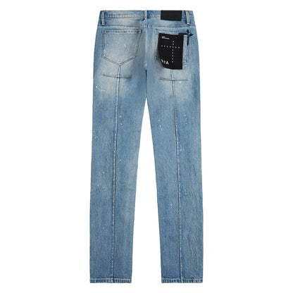 Clayton Medium Blue Painted Denim