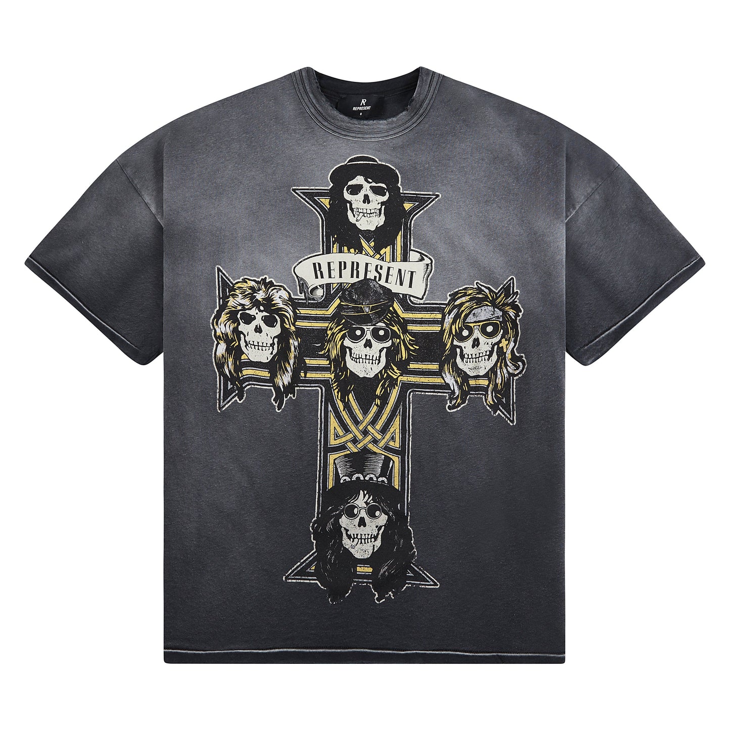 Guns N' Roses Cross Tee | Stained Black