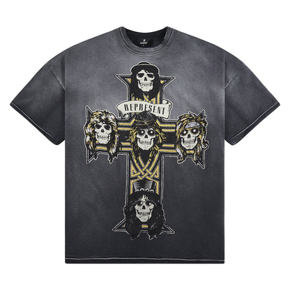 Guns N' Roses Cross Tee | Stained Black