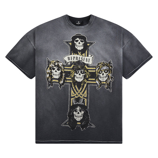Guns N' Roses Cross Tee | Stained Black