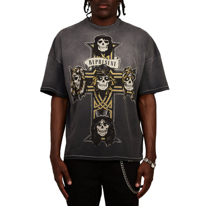 Guns N' Roses Cross Tee | Stained Black