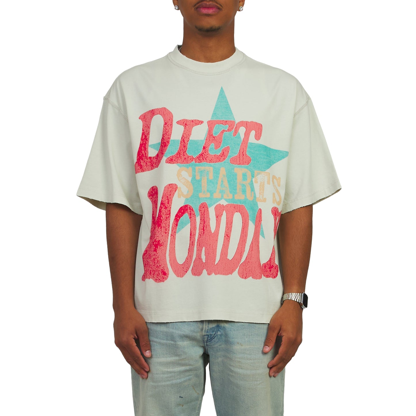 Jumbo Star Tee | Antique White