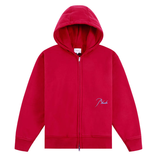 Classique 2 Zip Up Hoodie | Riviera Red/Sky Blue