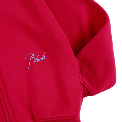 Classique 2 Zip Up Hoodie | Riviera Red/Sky Blue