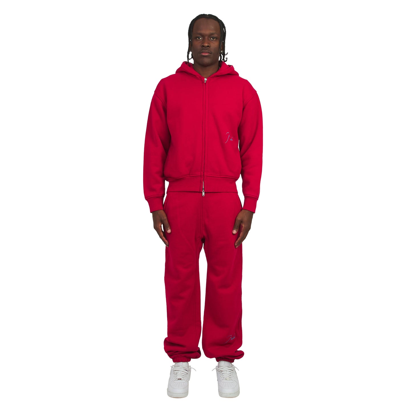 Classique 2 Zip Up Hoodie | Riviera Red/Sky Blue
