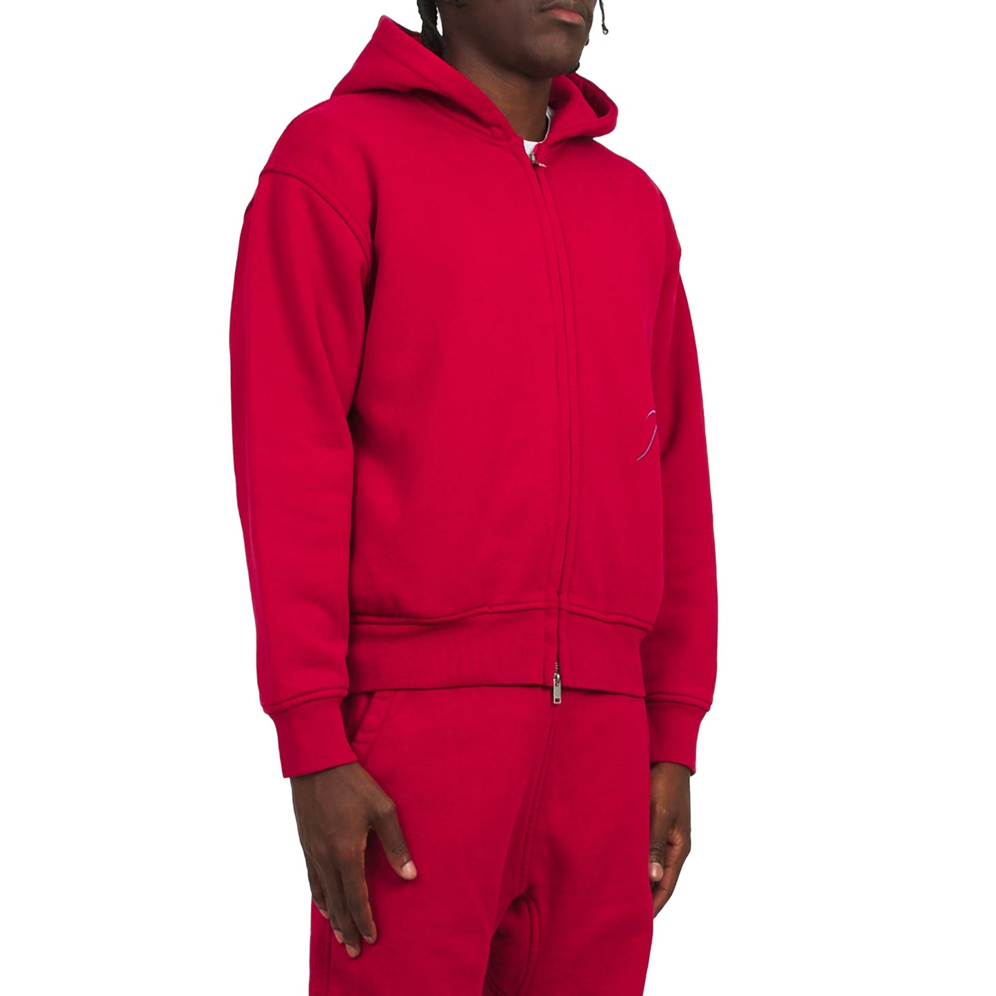 Classique 2 Zip Up Hoodie | Riviera Red/Sky Blue