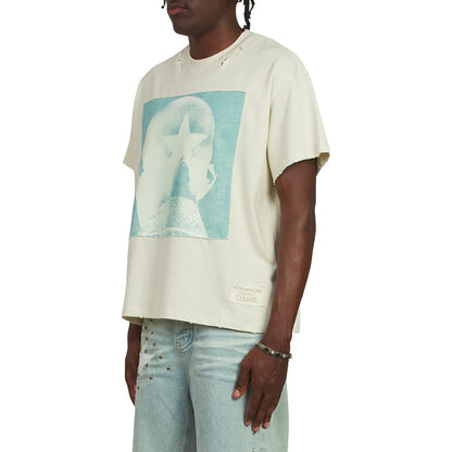 Patch Star Head Tee | Ivory/Blue