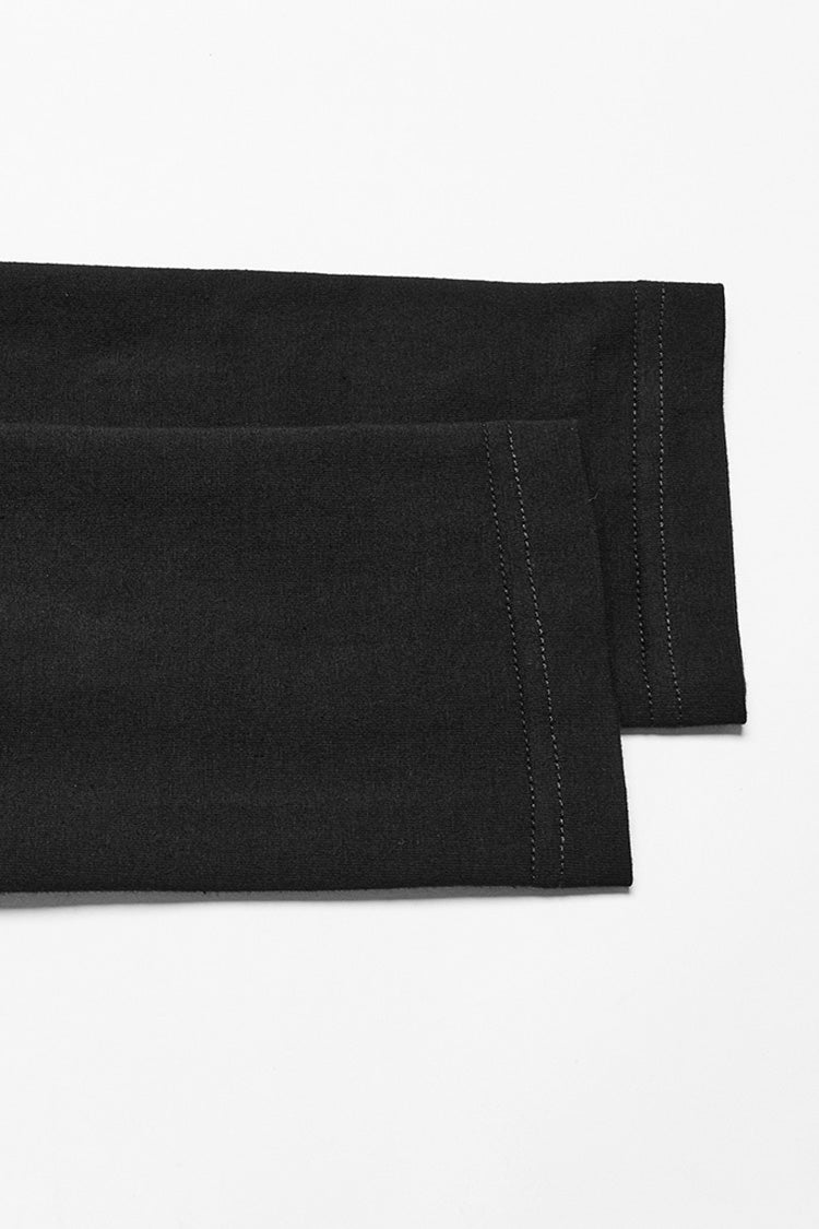 Black Long Sleeves Rivet Zipper Drawstring Men's Punk Blouse