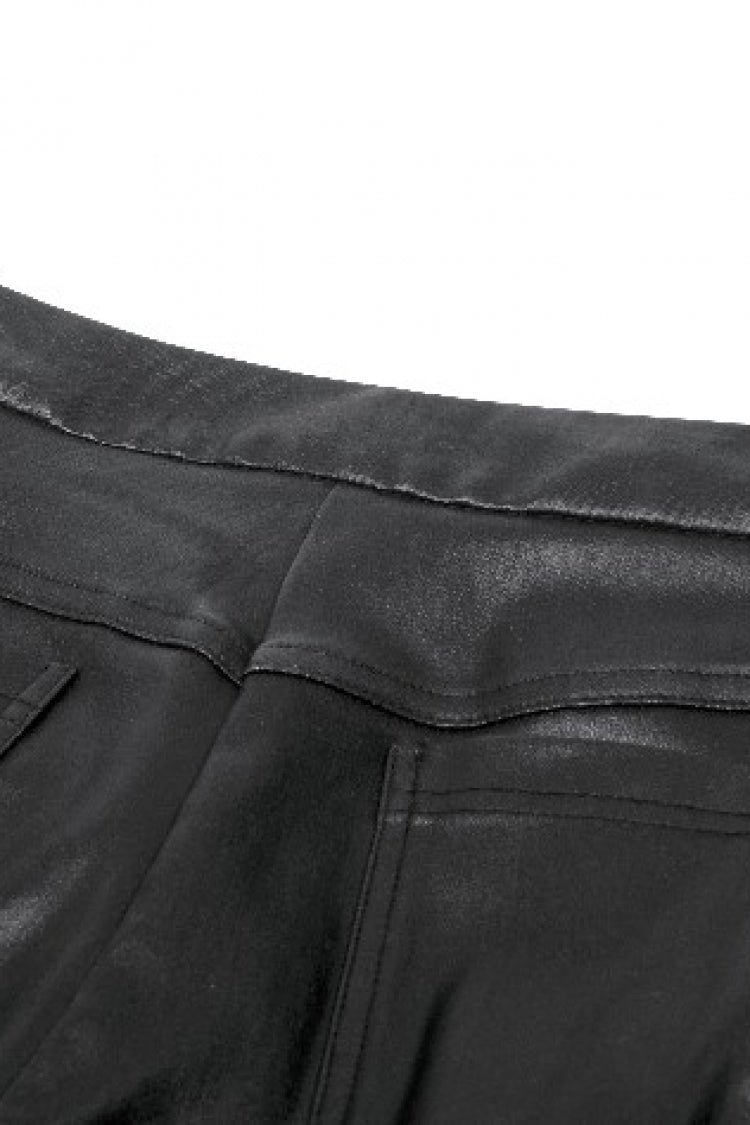 Black Asymmetric Studded Women's Punk Pants