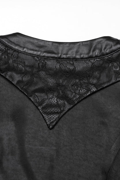 Black Long Sleeves Stitching Lace Irregular Women's Gothic Dress