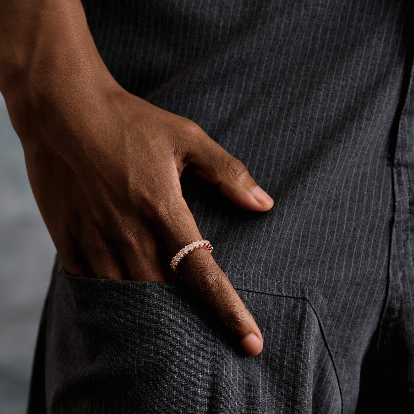 3mm Eternity Band Ring in Rose Gold Vermeil