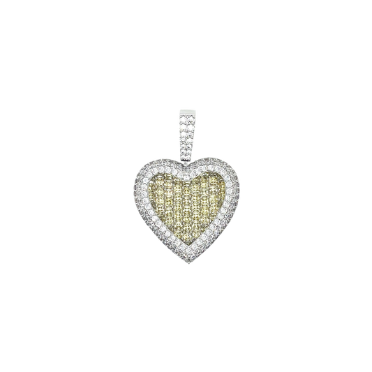 Canary Diamond Baguette Heart
