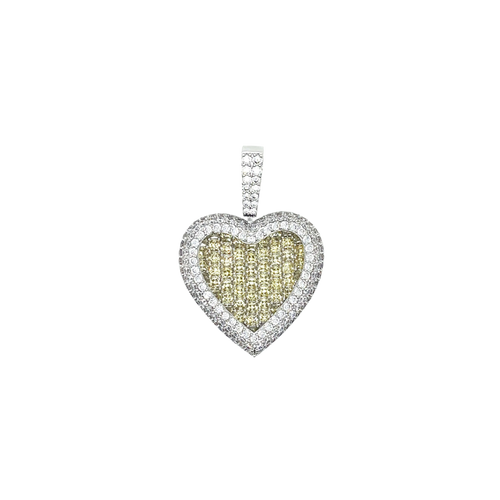 Canary Diamond Baguette Heart