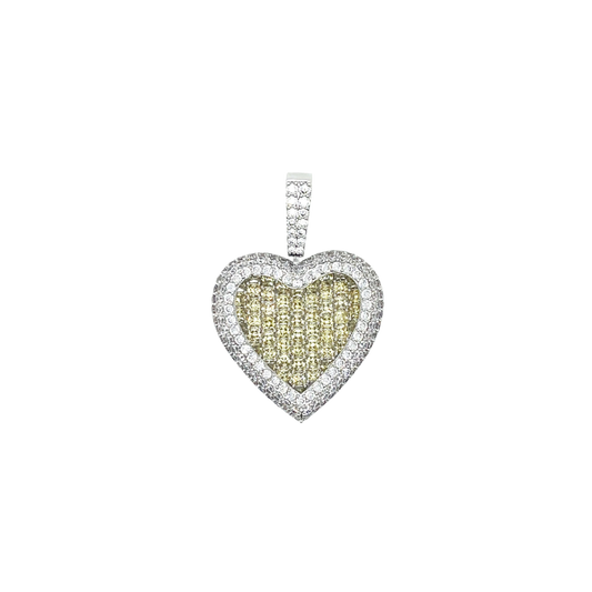 Canary Diamond Baguette Heart