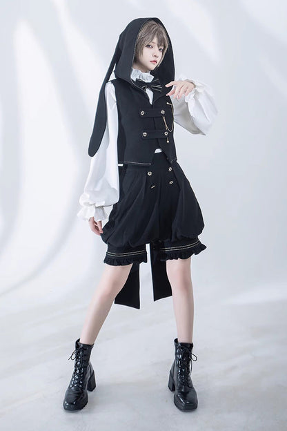 Black Anxious Rabbit Ouji Fashion Gothic Lolita Vest
