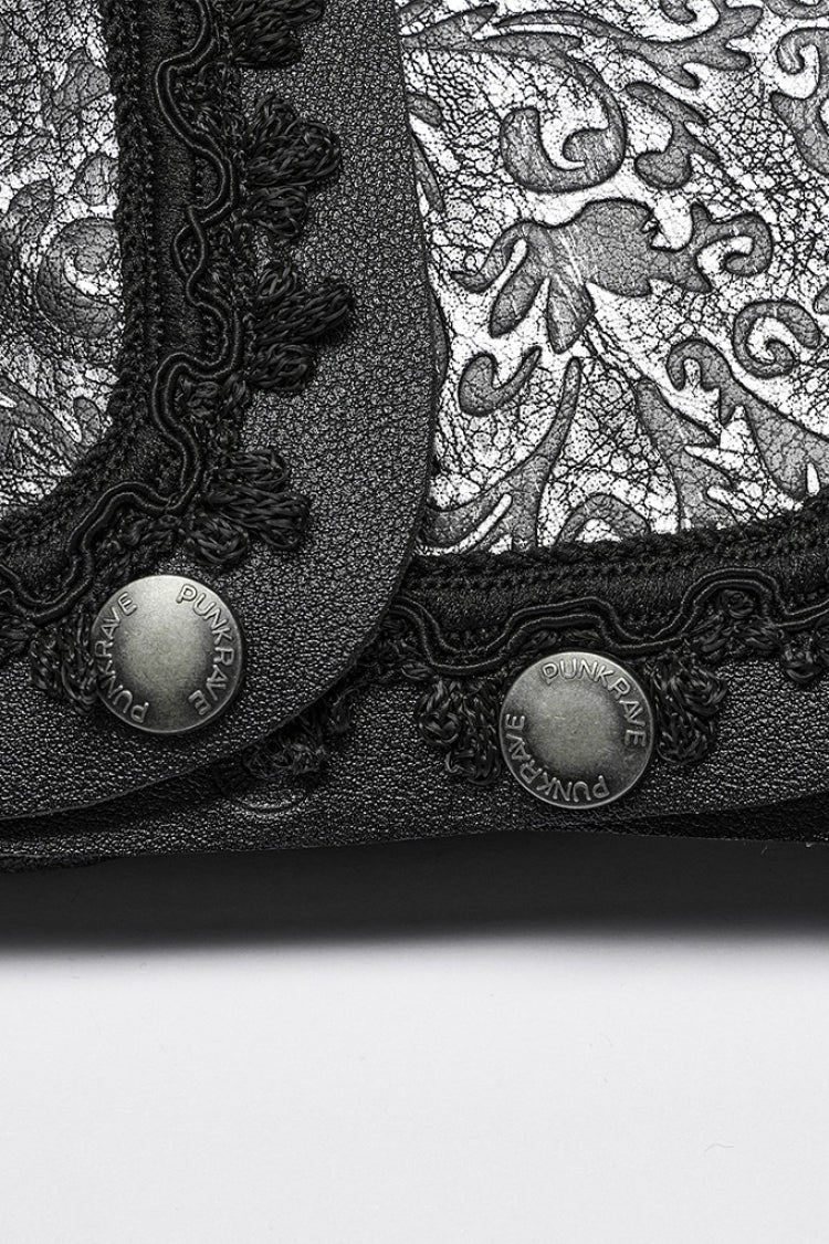 Black Print Embroidery Men's Steampunk Shoulder Harness