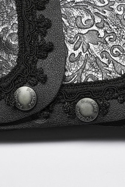 Black Print Embroidery Men's Steampunk Shoulder Harness