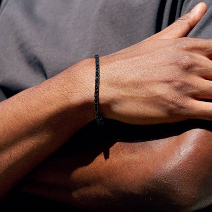 Black Diamond Tennis Chain Bracelet in Black - 3mm
