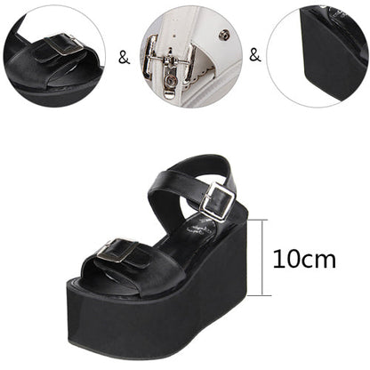 Black And White Platform Sweet Lolita Sandals