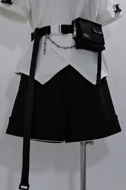 Black Functional Style Ouji Fashion Prince Handsome Lolita Shorts