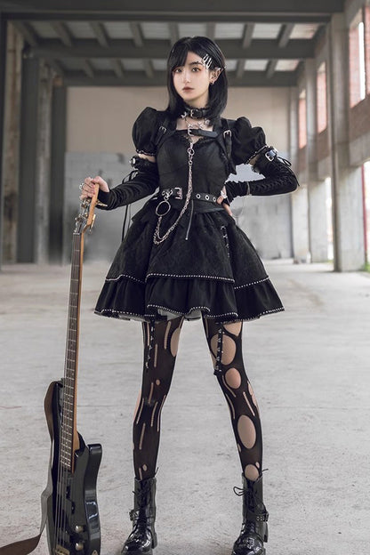 Black Letters and Poems Gothic Punk Lolita JSK Dress