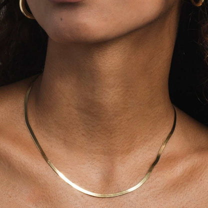 10k Solid Gold Micro Herringbone Chain (2.5mm)
