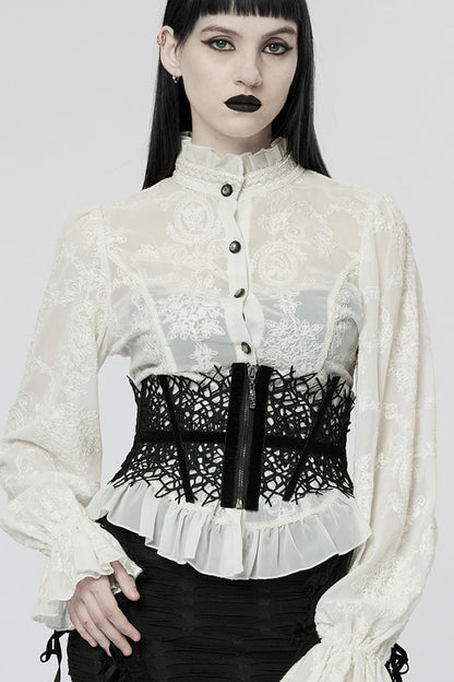 Black Hollow Mesh Women's Gothic Girdle