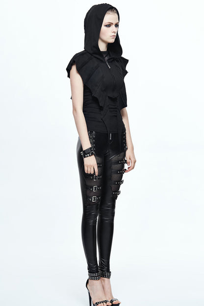 Black Bat Wings Women's Punk Hooded Cape