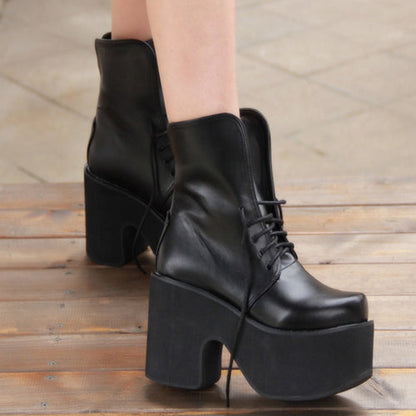 Black Platform Heel Classic Lolita Boots