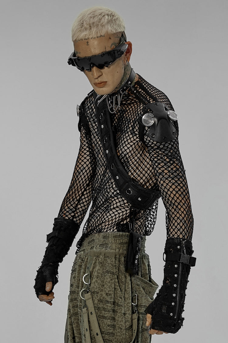 Black Doomsday Detachable Bag Men's Steampunk Buckles Belt