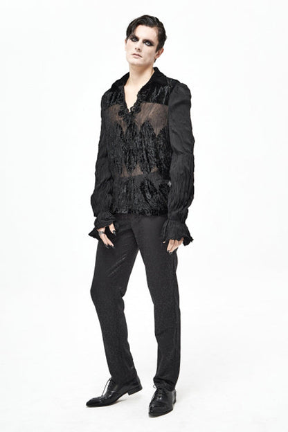 Black Basic Jacquard Diagonal Pocket Three Dimensional Webbing Gothic Mens Pants