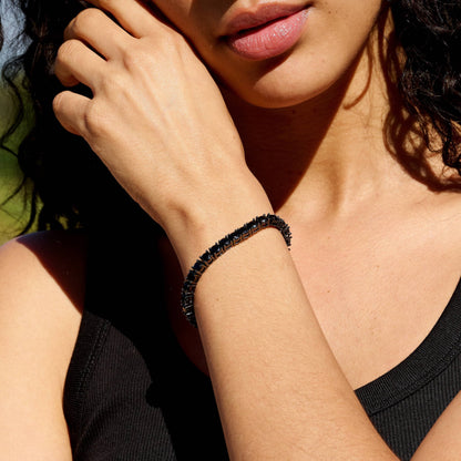 Black Diamond Tennis Chain Bracelet in Black - 5mm