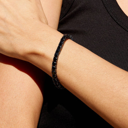 Black Diamond Tennis Chain Bracelet in Black - 5mm
