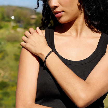 Black Diamond Tennis Chain Bracelet in Black - 5mm