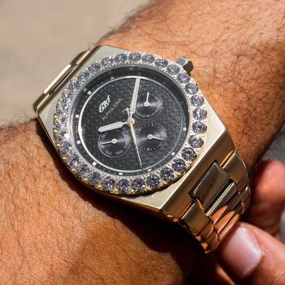 42MM Alpha Era® Gold- Iced Bezel