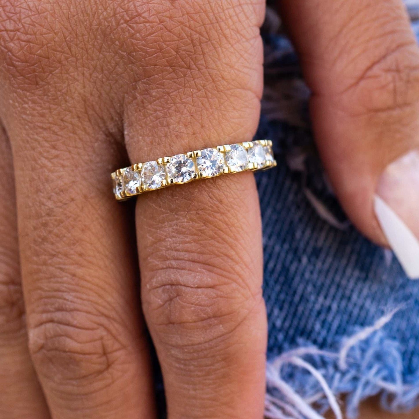 4mm Single Layer Diamond Band Ring