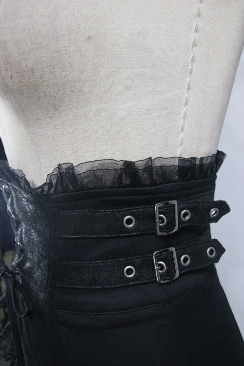 Black Dressing Up Short Front And Long Back Sexy Womens Gothic Split Skinny Half Fishtail Skirt
