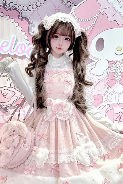 Ash Brown Sweet Lolita Roman Curls with Twin Pigtails Wig Set