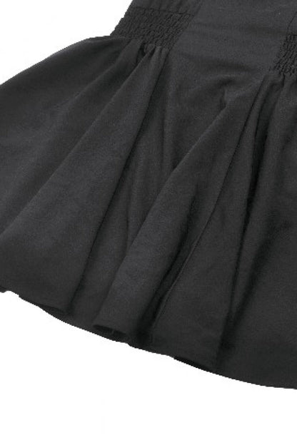 Black Lapel Collar Sleeveless Lace Women's Gothic Button-Front Dress Graduation Dress